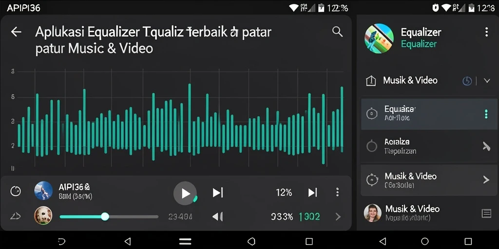 Antarmuka pengguna API36 dengan pengaturan equalizer yang intuitif.