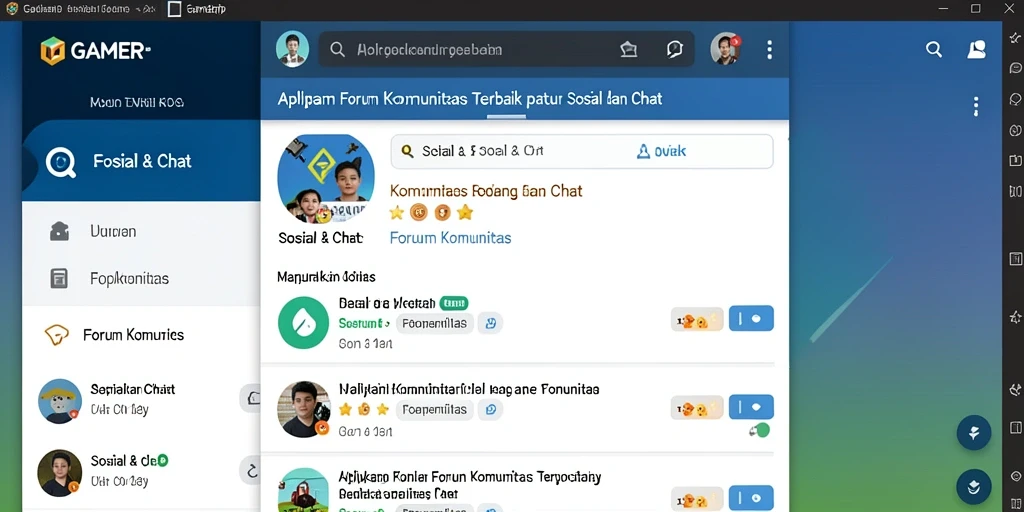 Tampilan utama GAMERP dengan fitur Forum Komunitas yang interaktif.