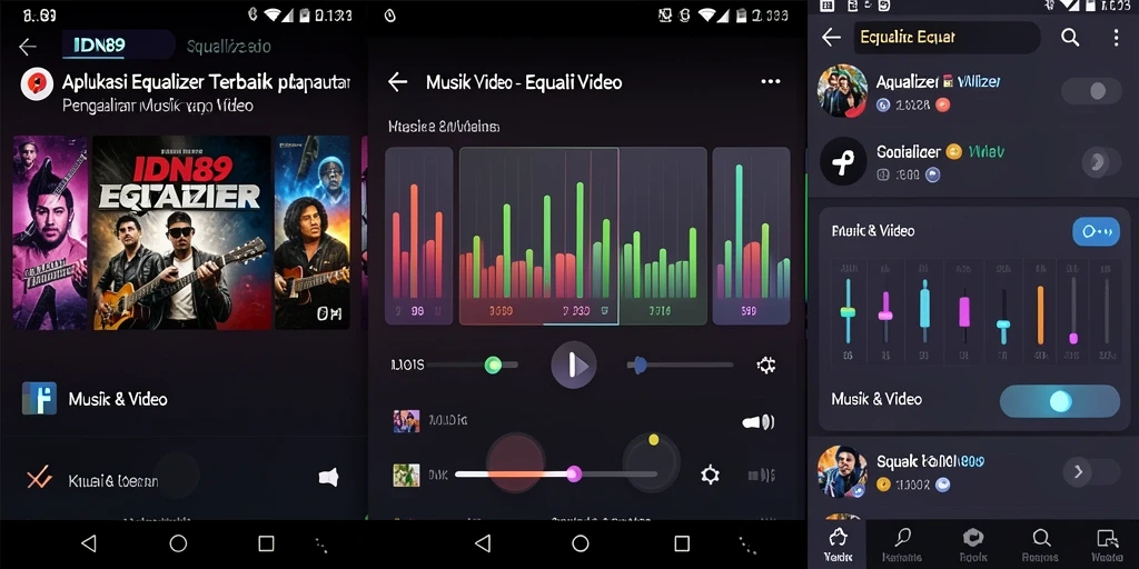 Tampilan antarmuka aplikasi IDN89 yang modern dan intuitif untuk equalizer.