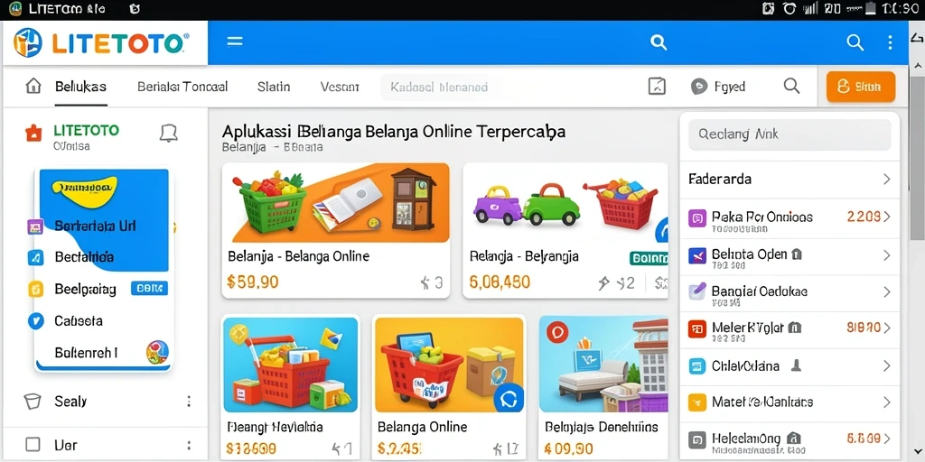Tampilan utama aplikasi LITETOTO dengan fitur Belanja Online yang mudah diakses.