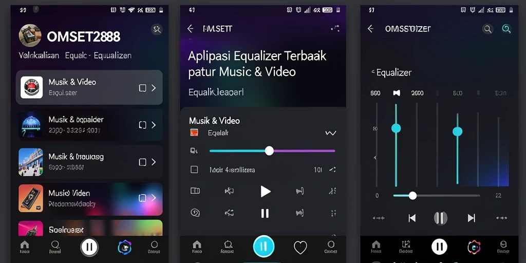 Antarmuka aplikasi OMSET288 yang menawan dengan fitur Equalizer yang optimal.