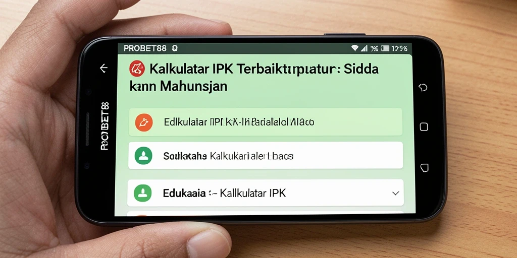 Tampilan antarmuka aplikasi PROBET88 yang user-friendly untuk Kalkulator IPK.