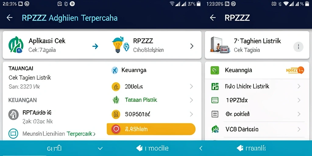 Tampilan antarmuka aplikasi RPZZZ untuk Cek Tagihan Listrik.