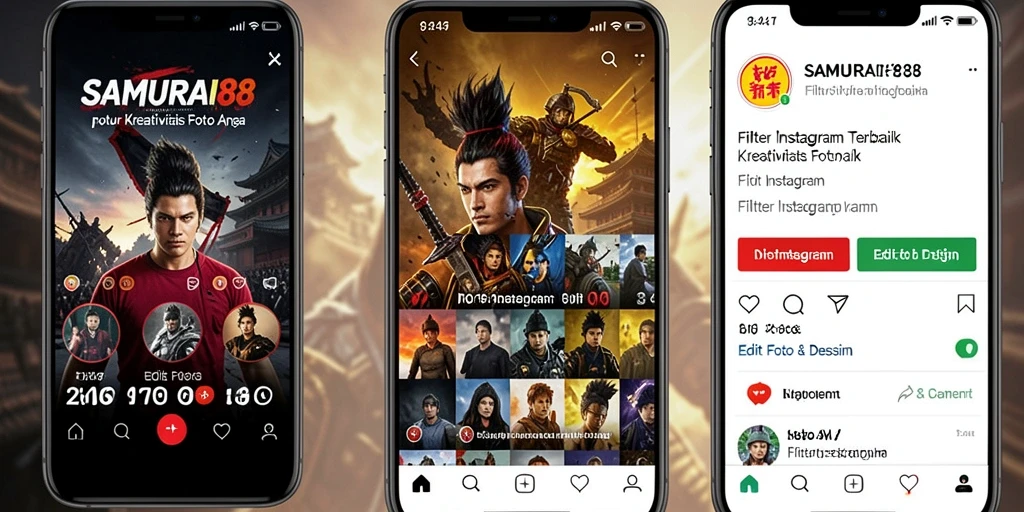 Antarmuka aplikasi SAMURAI88 untuk Edit Foto & Desain yang intuitif.